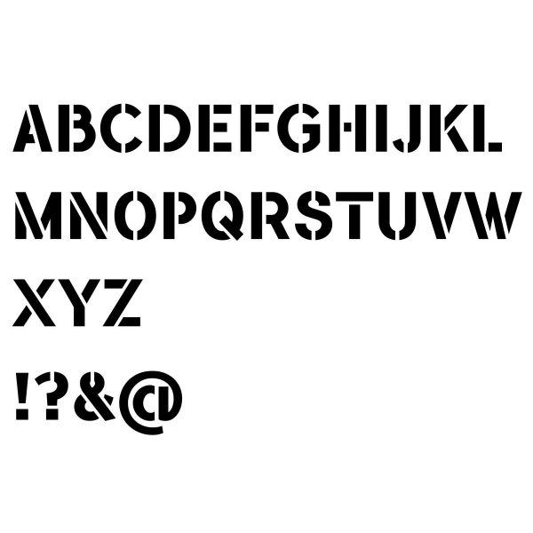 Alphabet flamante stencil