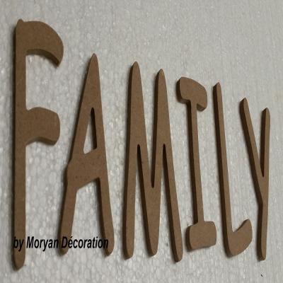 Lettres décoratives en bois à peindre ou à décorer FAMILY
