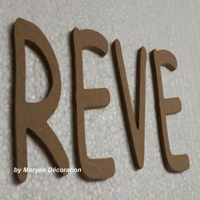 Lettres décoratives en bois à peindre ou à décorer REVE